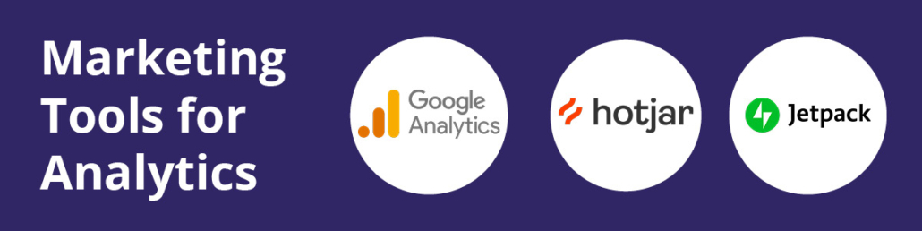This image shows discounted and free nonprofit marketing tools for analytics and tracking. You can read about each in the sections below.
