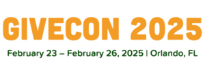 Logo for the GiveCon 2025 conference from February 23-25, 2025 in Orlando, FL