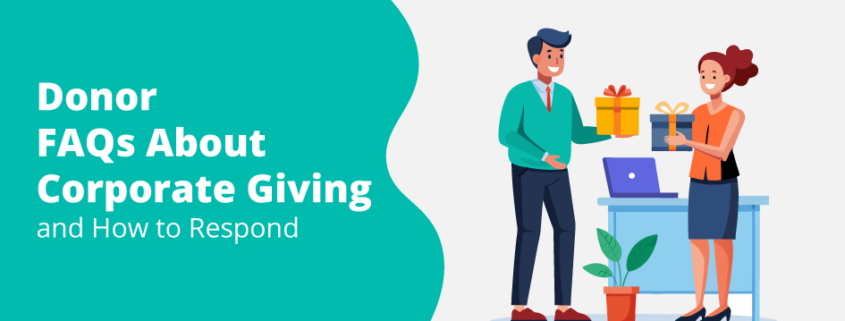 The title of the post, “Donor FAQs About Corporate Giving and How to Respond”